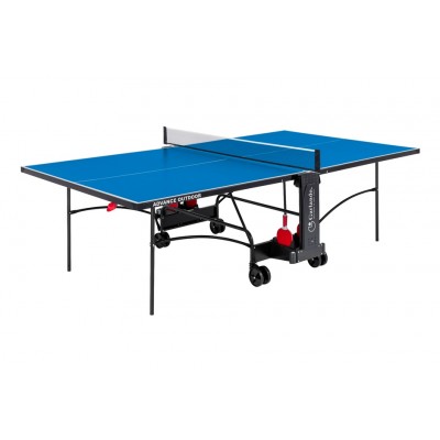 Unisex Adulto Relaxdays Ping Pong per Esterno,Pieghevole Portatile,Rete 2 Racchette 3 Palline,Alluminio MDF,67,5x151x67,5 cm Rosso-Blu 